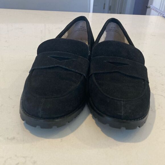 Talbots Black Suede Sherpa lined Loafers size 8.5 - Picture 6 of 8
